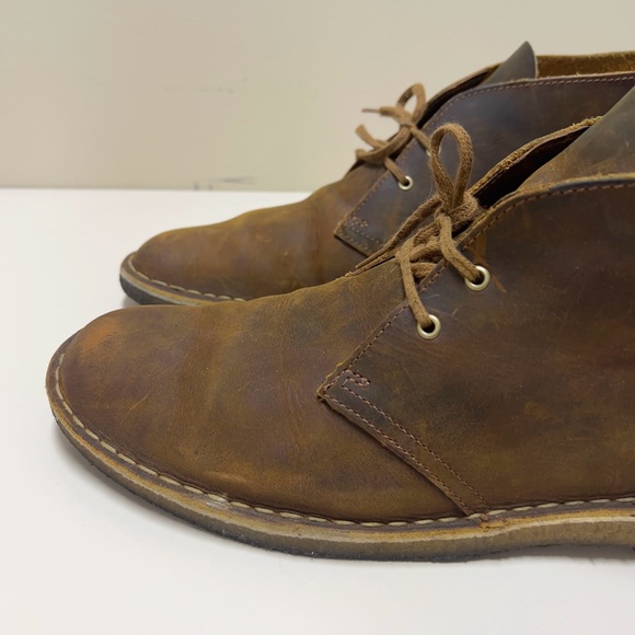 Clark’s Men’s Desert Boots Beeswax Size 13 Brown Crepe Sole - Picture 7 of 9
